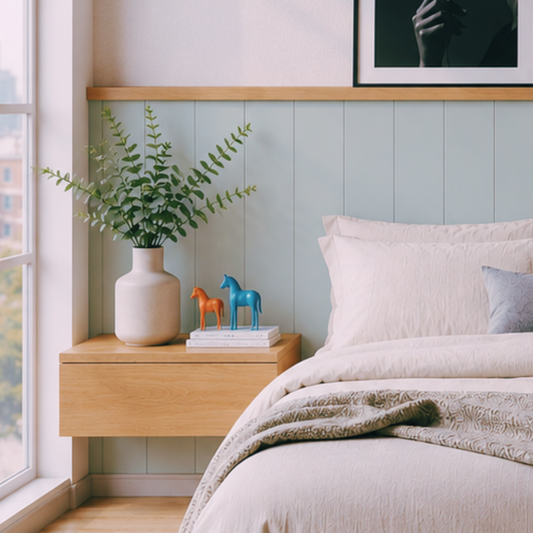Respaldo de Cama Agave con veladores / Madera y Verde
