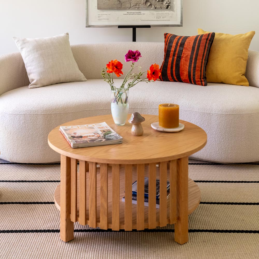 MESA CENTRO REDONDA DE PALILLAJE