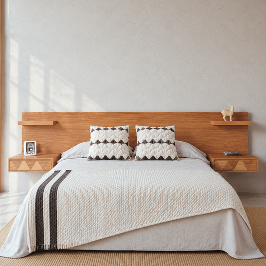 RESPALDO DE CAMA ACONCAGUA CON VELADORES FLOTANTES