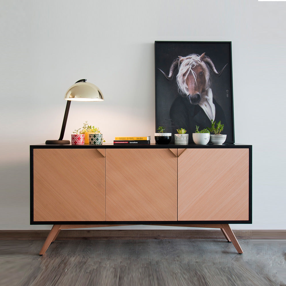 Rack Buffet Living / Comedor Ébano 140 cm