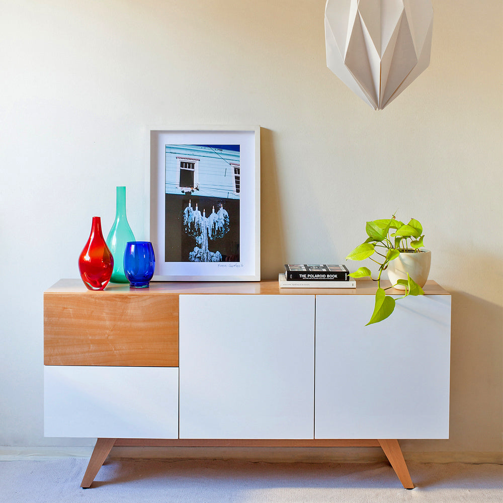 Rack Buffet Salar Madera y Blanco 140 cm