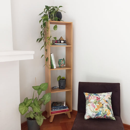 LIBRERO JUNCAL EN MADERA NATURAL