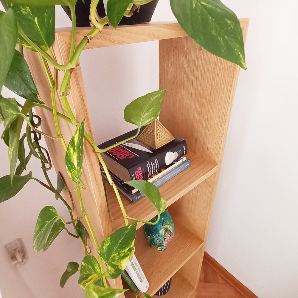 LIBRERO JUNCAL EN MADERA NATURAL