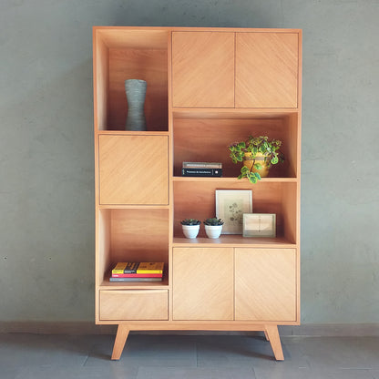 LIBRERO QUILLAY EN MADERA NATURAL