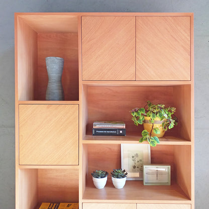 LIBRERO QUILLAY EN MADERA NATURAL