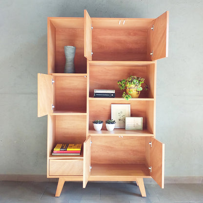 LIBRERO QUILLAY EN MADERA NATURAL