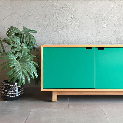Rack Tv / Audio Boldo Madera y Verde 150 cm