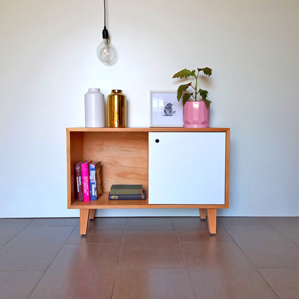 RACK/ARRIMO AUDIO JUNCAL MADERA Y BLANCO 90 cm