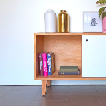 RACK/ARRIMO AUDIO JUNCAL MADERA Y BLANCO 90 cm