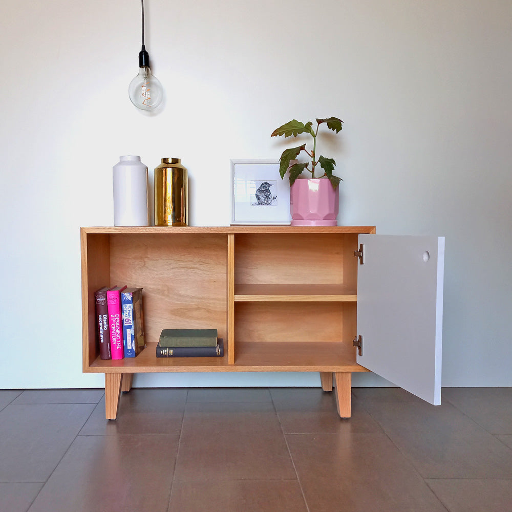 RACK/ARRIMO AUDIO JUNCAL MADERA Y BLANCO 90 cm