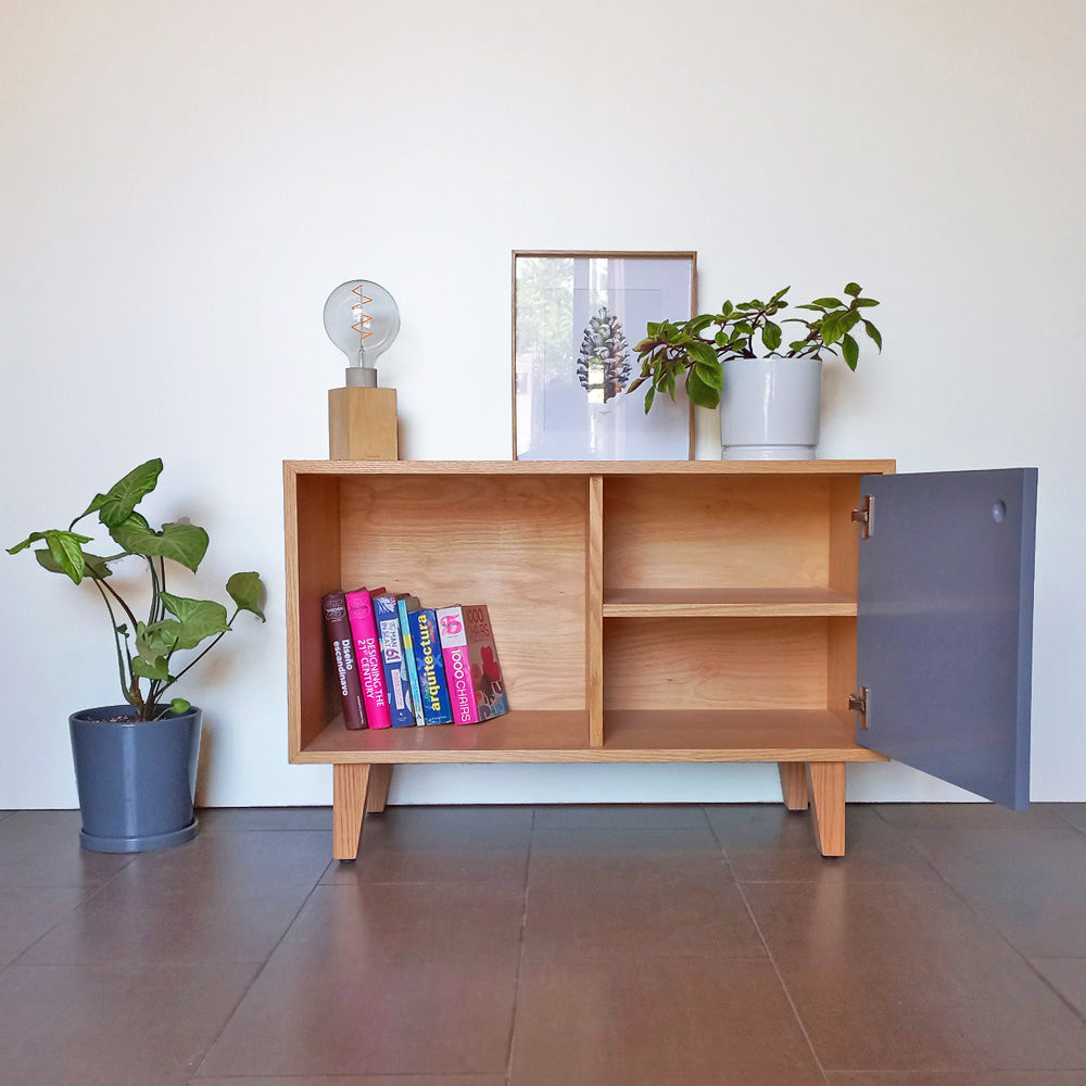 RACK/ARRIMO AUDIO JUNCAL MADERA Y GRIS 90 cm