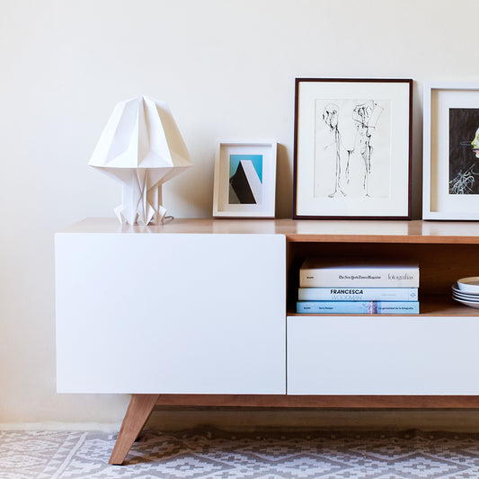 RACK TV SALAR MADERA NATURAL Y BLANCO 170 cm